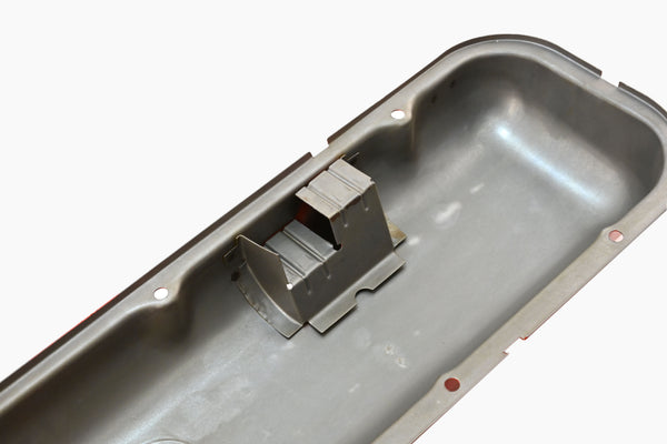 Steel OEM‑Style Short Valve Covers Fits 1965–1972 Big Block Chevy BBC 396‑427‑454 – Recessed Corner – 1–2 Holes – Orange (With Dripper Rails)