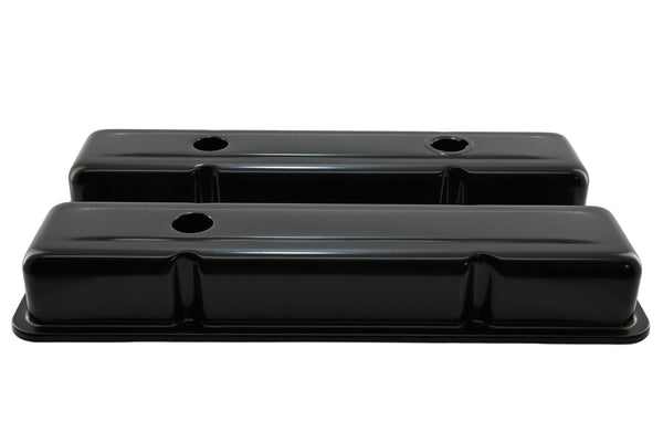 1958-86 CHEVY SMALL BLOCK 283-305-327-350-400 OEM STYLE SHORT VALVE COVERS - BLACK