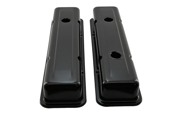 1958-86 CHEVY SMALL BLOCK 283-305-327-350-400 OEM STYLE SHORT VALVE COVERS - BLACK