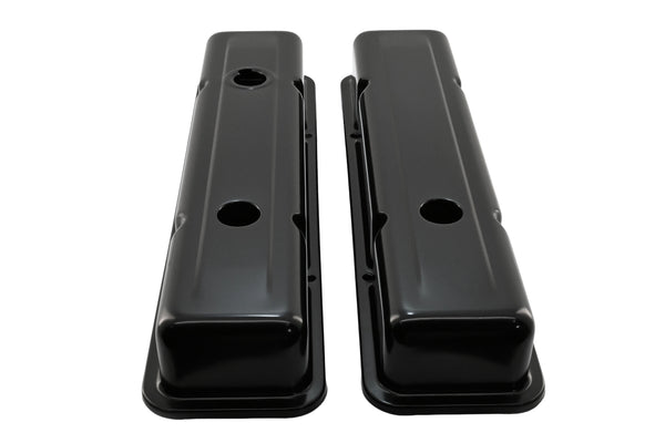 1958-86 CHEVY SMALL BLOCK 283-305-327-350-400 OEM STYLE SHORT VALVE COVERS - BLACK