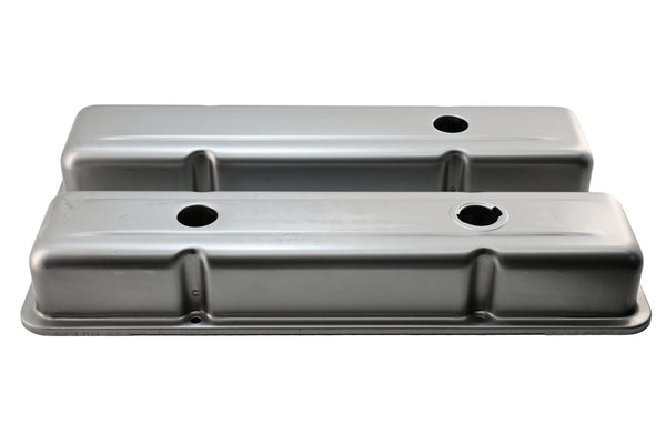 1958-86 CHEVY SMALL BLOCK 283-305-327-350-400 OEM STYLE SHORT VALVE COVERS - RAW