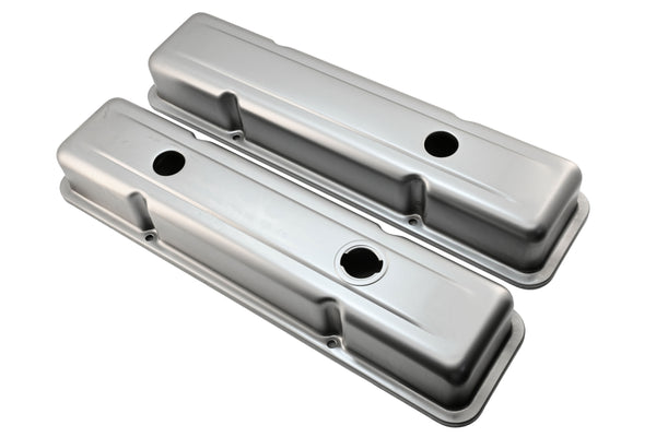 1958-86 CHEVY SMALL BLOCK 283-305-327-350-400 OEM STYLE SHORT VALVE COVERS - RAW