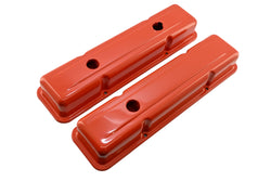 1958-86 CHEVY SMALL BLOCK 283-305-327-350-400 OEM STYLE SHORT VALVE COVERS - ORANGE