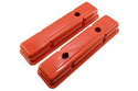 1958-86 CHEVY SMALL BLOCK 283-305-327-350-400 OEM STYLE SHORT VALVE COVERS - ORANGE