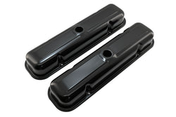 1959-79 PONTIAC 301-326-350-389-400-421-428-455 V8 SHORT STEEL CENTER HOLE VALVE COVERS - BLACK