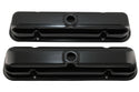 1959-79 PONTIAC 301-326-350-389-400-421-428-455 V8 SHORT STEEL CENTER HOLE VALVE COVERS - BLACK