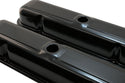1959-79 PONTIAC 301-326-350-389-400-421-428-455 V8 SHORT STEEL CENTER HOLE VALVE COVERS - BLACK