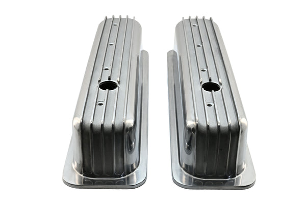 Aluminum 1987–97 Chevy Center Bolt Tall Valve Covers – Finned – Polished
