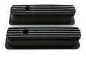Aluminum 1987–97 Chevy Center Bolt Tall Valve Covers – Finned – Black