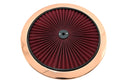 Cotton Universal Top-Flow Round Washable Air Cleaner Top – Red Filter with Bronze Ring