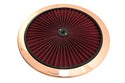 Cotton Universal Top-Flow Round Washable Air Cleaner Top – Red Filter with Bronze Ring