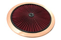 Cotton Universal Top-Flow Round Washable Air Cleaner Top – Red Filter with Bronze Ring