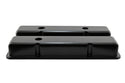 STEEL 1958-86 CHEVY SB 283-305-327-350-400 SHORT VALVE COVERS – 1 Hole / 2 Hole, Baffled-Black