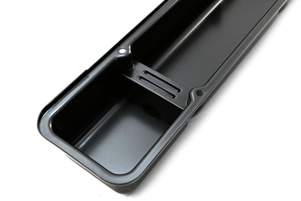STEEL 1958-86 CHEVY SB 283-305-327-350-400 SHORT VALVE COVERS – 1 Hole / 2 Hole, Baffled-Black