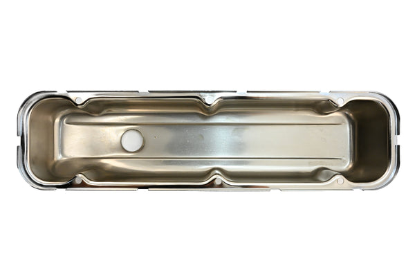 1968-81 BUICK SMALL BLOCK 350 SHORT STEEL VALVE COVERS - CHROME