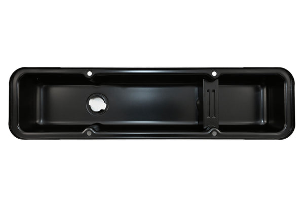 STEEL 1958-86 CHEVY SB 283-305-327-350-400 SHORT VALVE COVERS – 1 Hole / 2 Hole, Baffled-Black