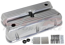 Aluminum Ford Small Block 289-302-351W-5.0L Tall Full Finned Valve Covers – Polished Finish