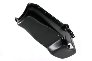 Steel Oil Pan Fits 1958–1979 Small Block Chevy SBC 283–350 – IMCA Circle Track Racing – 4 Quart – Black