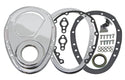 1955-65 CHEVY SMALL BLOCK 283-305-327-350-400 STEEL 2-PIECE TIMING CHAIN COVER SET - CHROME