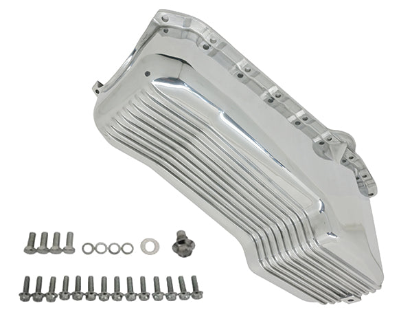 CFR Performance Aluminum 1958–79 Chevy SB 262–400 Stock Capacity Oil Pan – Retro Finned – Polished
