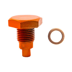 CFR STEEL MAGNETIC DRAIN PLUG W / 1 COPPER WASHER 1/2"-20 RH 1 X HZ-9065 - ORANGE H4 4X5