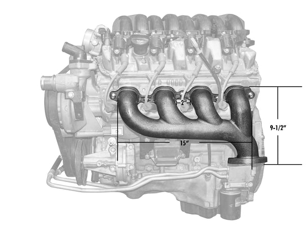 CAST IRON EXHAUST MANIFOLDS CHEVY LT BASED - CERAMIC BLACK
