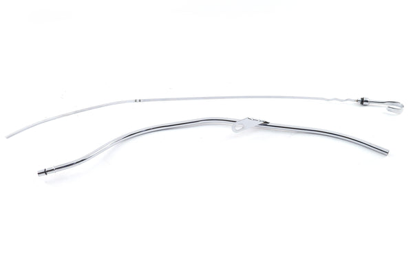 Steel Oil Pan Dipstick – 1983-1993 Ford Mustang 427/460 7.5L Engine, Chrome Finish | High-Performance Replacement Dipstick Tube