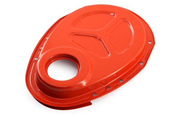 Steel Timing Chain Cover for 1955–1995 Chevy Small Block 283–400 – Orange