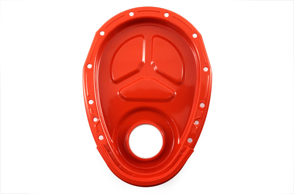 Steel Timing Chain Cover for 1955–1995 Chevy Small Block 283–400 – Orange