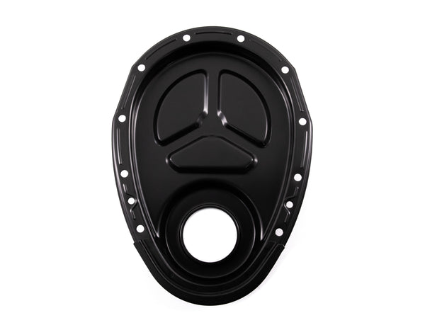 Steel Timing Chain Cover for Roller Cam Fits 1955–1995 Chevy SBC 283–400 – Black