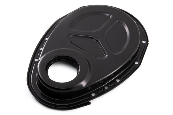 Steel Timing Chain Cover for Roller Cam Fits 1955–1995 Chevy SBC 283–400 – Black