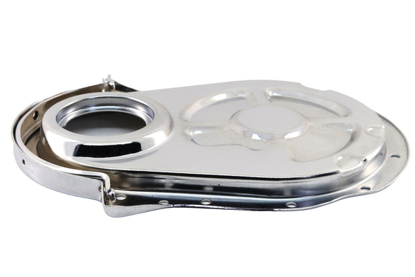 Chrome Steel Timing Chain Cover Set with Timing Tab – Chevy Big Block 396–454 (1966–1990)