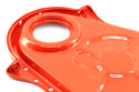 Painted Orange Steel Timing Chain Cover Set with Timing Tab – Chevy Big Block 396–454 (1966–1990)