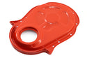 Painted Orange Steel Timing Chain Cover Set with Timing Tab – Chevy Big Block 396–454 (1966–1990)