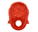 Painted Orange Steel Timing Chain Cover Set with Timing Tab – Chevy Big Block 396–454 (1966–1990)