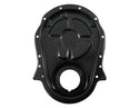 19Black Steel Timing Chain Cover Set with Timing Tab – Chevy Big Block 396–454 (1966–1990)66-90 CHEVY BIG BLOCK 396-402-427-454 STEEL TIMING CHAIN COVER SET W- TIMING TAB - BLACK