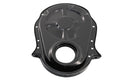 19Black Steel Timing Chain Cover Set with Timing Tab – Chevy Big Block 396–454 (1966–1990)66-90 CHEVY BIG BLOCK 396-402-427-454 STEEL TIMING CHAIN COVER SET W- TIMING TAB - BLACK