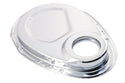 1955-65 CHEVY SMALL BLOCK 283-305-327-350-400 STEEL 2-PIECE TIMING CHAIN COVER SET - CHROME