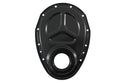 Steel Timing Chain Cover Set for Chevy Small Block 283–350 - 2-Piece SBC Timing Cover Kit - Black