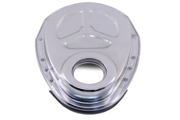 Steel Timing Chain Cover Kit for Roller Cam Fits 1955–1995 Chevy SBC 283–400 – Chrome