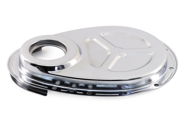 Steel Timing Chain Cover Kit for Roller Cam Fits 1955–1995 Chevy SBC 283–400 – Chrome
