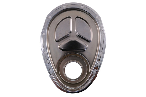 Steel Timing Chain Cover Kit for Roller Cam Fits 1955–1995 Chevy SBC 283–400 – Chrome
