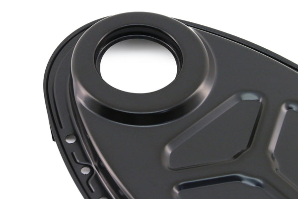 Steel Timing Chain Cover Kit for Roller Cam Fits 1955–1995 Chevy SBC 283–400 – Black