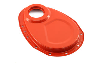 Steel Timing Chain Cover Set with Timing Tab Fits 1955–1995 Chevy SBC 283–400 – Painted Orange