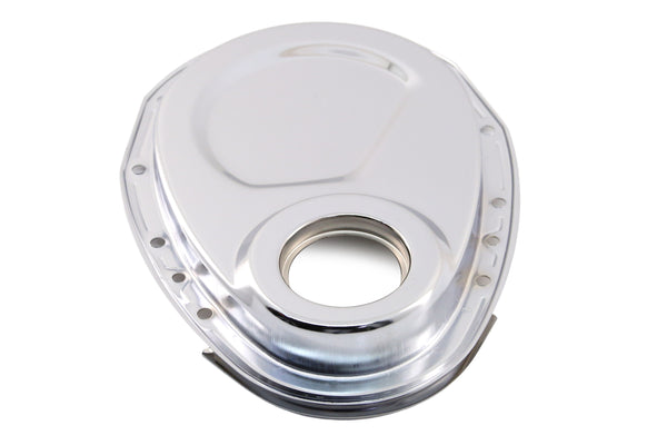 Steel Timing Chain Cover Set with Timing Tab Fits 1955–1995 Chevy SBC 283–400 – Chrome
