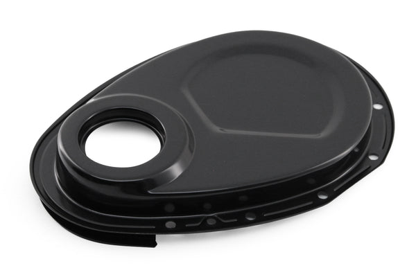 Steel Timing Chain Cover Set with Timing Tab Fits 1955–1995 Chevy SBC 283–400 – Black