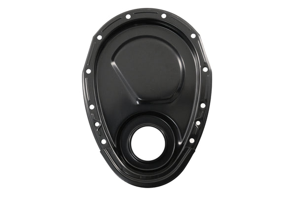 Steel Timing Chain Cover Set with Timing Tab Fits 1955–1995 Chevy SBC 283–400 – Black