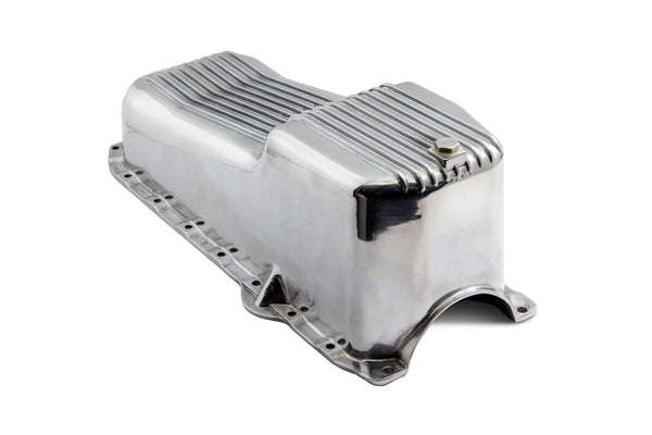 1986-02 CHEVY SMALL BLOCK 305-327-350 V8 ALUMINUM STOCK CAPACITY OIL PAN - RETRO FINNED