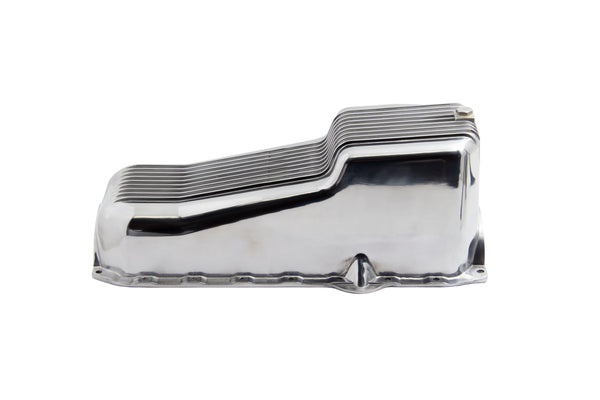 1986-02 CHEVY SMALL BLOCK 305-327-350 V8 ALUMINUM STOCK CAPACITY OIL PAN - RETRO FINNED