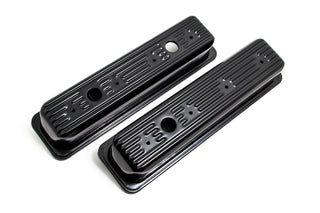 Steel Tall Valve Covers – Fits 1987–2000 Chevy/GMC 5.0L & 5.7L SBC – Center Bolt – Embossed – Black